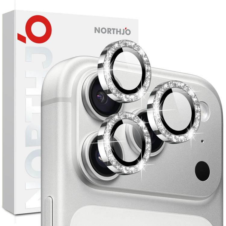 ฟิล์มวงแหวนโลหะกลิตเตอร์ป้องกันเลนส์กล้อง NORTHJO 1 ชุด สำหรับ iPhone 17 Pro / 17 Pro Max