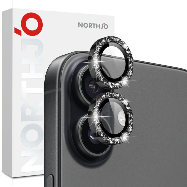 ฟิล์มวงแหวนโลหะกลิตเตอร์ป้องกันเลนส์กล้อง NORTHJO 1 ชุด สำหรับ iPhone 17