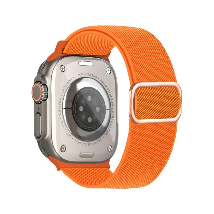 สายรัดนาฬิกาไนลอนยืดหยุ่นพร้อมหัวเข็มขัด D-ring ลายเส้นทแยงมุม สำหรับ Apple Watch ขนาด 46 มม. / 49 มม. / 45 มม. / 44 มม., สำหรับ Apple Watch ขนาด 42 มม. / 41 มม. / 40 มม. / 38 มม.