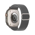 สายรัดนาฬิกาไนลอนยืดหยุ่นพร้อมหัวเข็มขัด D-ring ลายเส้นทแยงมุม สำหรับ Apple Watch ขนาด 46 มม. / 49 มม. / 45 มม. / 44 มม., สำหรับ Apple Watch ขนาด 42 มม. / 41 มม. / 40 มม. / 38 มม.
