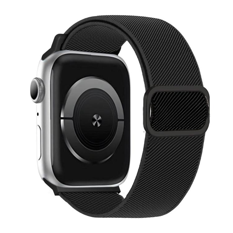สายรัดนาฬิกาไนลอนยืดหยุ่นพร้อมหัวเข็มขัด D-ring ลายเส้นทแยงมุม สำหรับ Apple Watch ขนาด 46 มม. / 49 มม. / 45 มม. / 44 มม., สำหรับ Apple Watch ขนาด 42 มม. / 41 มม. / 40 มม. / 38 มม.