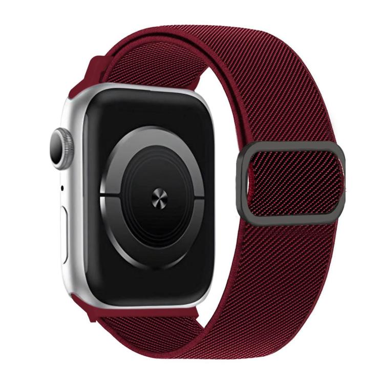 สายรัดนาฬิกาไนลอนยืดหยุ่นพร้อมหัวเข็มขัด D-ring ลายเส้นทแยงมุม สำหรับ Apple Watch ขนาด 46 มม. / 49 มม. / 45 มม. / 44 มม., สำหรับ Apple Watch ขนาด 42 มม. / 41 มม. / 40 มม. / 38 มม.
