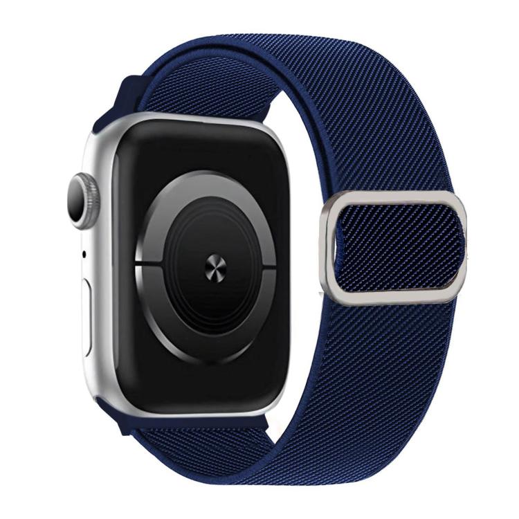 สายรัดนาฬิกาไนลอนยืดหยุ่นพร้อมหัวเข็มขัด D-ring ลายเส้นทแยงมุม สำหรับ Apple Watch ขนาด 46 มม. / 49 มม. / 45 มม. / 44 มม., สำหรับ Apple Watch ขนาด 42 มม. / 41 มม. / 40 มม. / 38 มม.