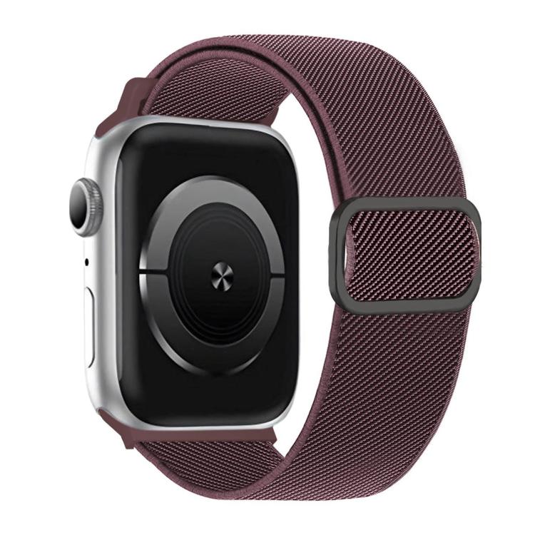 สายรัดนาฬิกาไนลอนยืดหยุ่นพร้อมหัวเข็มขัด D-ring ลายเส้นทแยงมุม สำหรับ Apple Watch ขนาด 46 มม. / 49 มม. / 45 มม. / 44 มม., สำหรับ Apple Watch ขนาด 42 มม. / 41 มม. / 40 มม. / 38 มม.