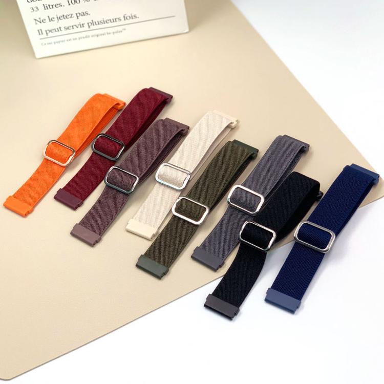 สายรัดนาฬิกาไนลอนยืดหยุ่นพร้อมหัวเข็มขัด D-ring ลายเส้นทแยงมุม สำหรับ Apple Watch ขนาด 46 มม. / 49 มม. / 45 มม. / 44 มม., สำหรับ Apple Watch ขนาด 42 มม. / 41 มม. / 40 มม. / 38 มม.