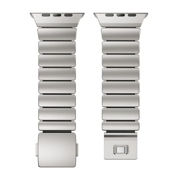 สายรัดนาฬิกาสแตนเลสซิลิโคนเม็ดเดียวพร้อมหัวเข็มขัดแม่เหล็ก สำหรับ Apple Watch ขนาด 46 มม. / 49 มม. / 45 มม. / 44 มม.