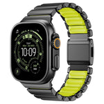 สายรัดนาฬิกาสแตนเลสซิลิโคนเม็ดเดียวพร้อมหัวเข็มขัดแม่เหล็ก สำหรับ Apple Watch ขนาด 46 มม. / 49 มม. / 45 มม. / 44 มม.