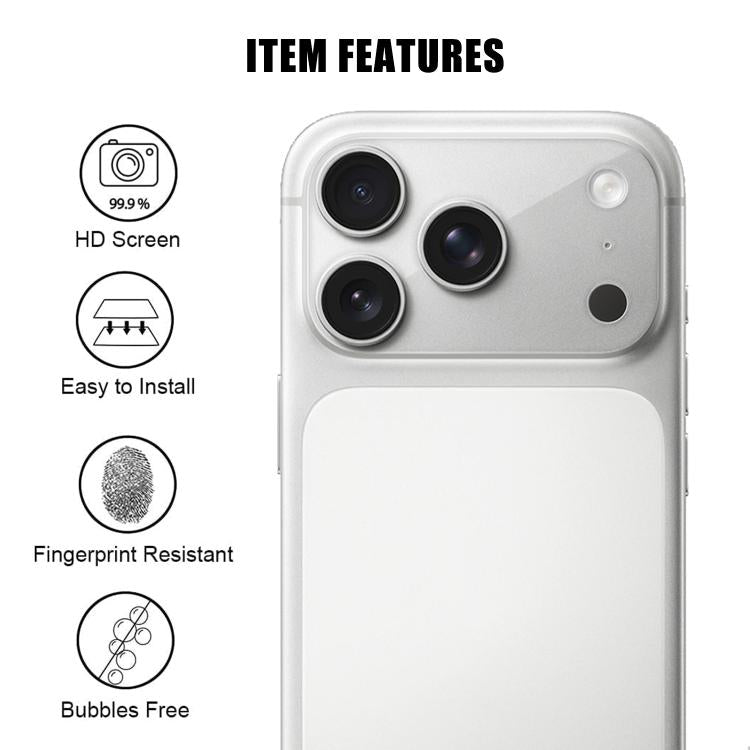 ฟิล์มกระจกนิรภัยเลนส์กล้องแบบบูรณาการ Kalebol แบบใส HD ป้องกันรอยนิ้วมือ AR สำหรับ iPhone 17e / 16e, สำหรับ iPhone 17 Pro Max, สำหรับ iPhone 17 Pro, สำหรับ iPhone 17, สำหรับ iPhone Air, สำหรับ iPhone 16 Pro / 16 Pro Max, สำหรับ iPhone 16 / 16 Plus