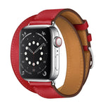 สำหรับ Apple Watch รุ่น 3 / 2 / 1 ขนาด 38 มม. สายหนังแบบห่วงคู่อเนกประสงค์