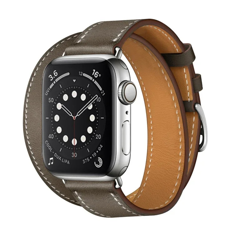 สำหรับ Apple Watch รุ่น 3 / 2 / 1 ขนาด 38 มม. สายหนังแบบห่วงคู่อเนกประสงค์