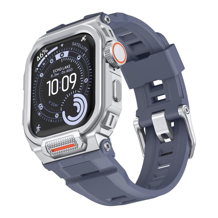 สายรัดนาฬิกาซิลิโคนเคลือบสังกะสีสีสดใสแบบบูรณาการ สำหรับ Apple Watch Series 11 / 10 ขนาด 46 มม.