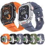 สายรัดนาฬิกาซิลิโคนเคลือบสังกะสีสีสดใสแบบบูรณาการ สำหรับ Apple Watch Series 11 / 10 ขนาด 46 มม.