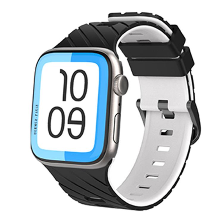 สายรัดนาฬิกาซิลิโคนสองสีแบบทแยง สำหรับ Apple Watch ขนาด 46 มม. / 49 มม. / 45 มม. / 44 มม.