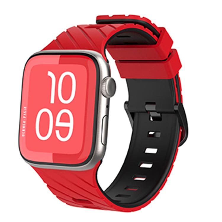 สายรัดนาฬิกาซิลิโคนสองสีแบบทแยง สำหรับ Apple Watch ขนาด 46 มม. / 49 มม. / 45 มม. / 44 มม.