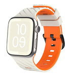 สายรัดนาฬิกาซิลิโคนสองสีแบบทแยง สำหรับ Apple Watch ขนาด 46 มม. / 49 มม. / 45 มม. / 44 มม.