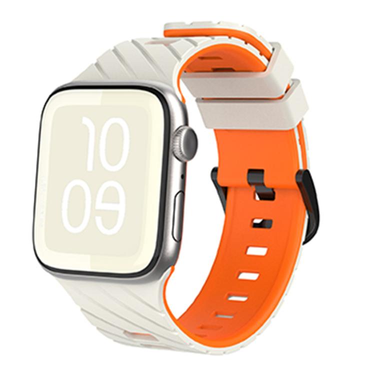 สายรัดนาฬิกาซิลิโคนสองสีแบบทแยง สำหรับ Apple Watch ขนาด 46 มม. / 49 มม. / 45 มม. / 44 มม.