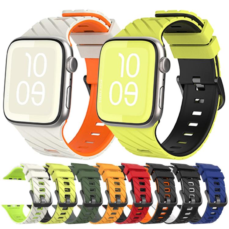 สายรัดนาฬิกาซิลิโคนสองสีแบบทแยง สำหรับ Apple Watch ขนาด 46 มม. / 49 มม. / 45 มม. / 44 มม.