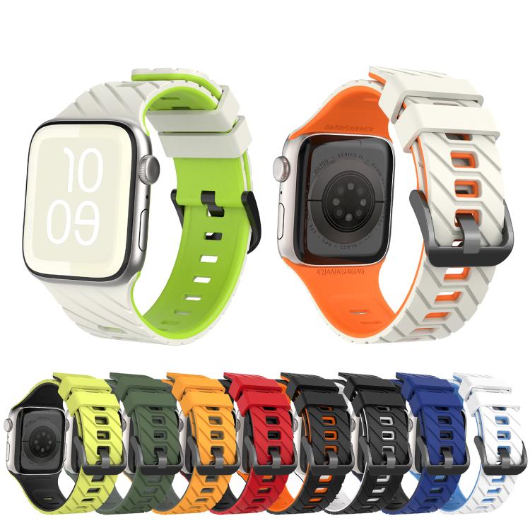 สายรัดนาฬิกาซิลิโคนสองสีแบบทแยง สำหรับ Apple Watch ขนาด 46 มม. / 49 มม. / 45 มม. / 44 มม.