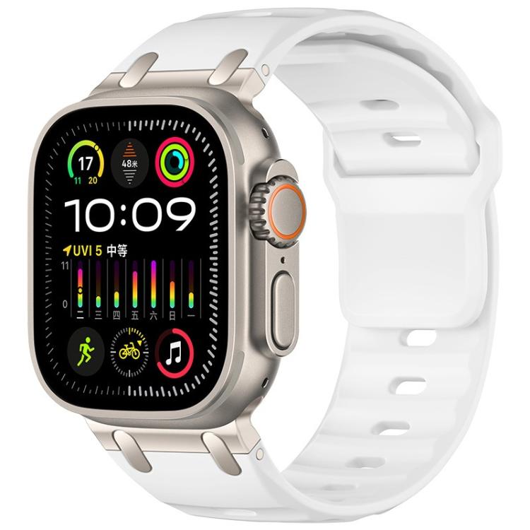 สายซิลิโคนสีเรียบสไตล์ขั้นบันไดสั่งทำ สำหรับ Apple Watch 49mm / 46mm / 45mm / 44mm