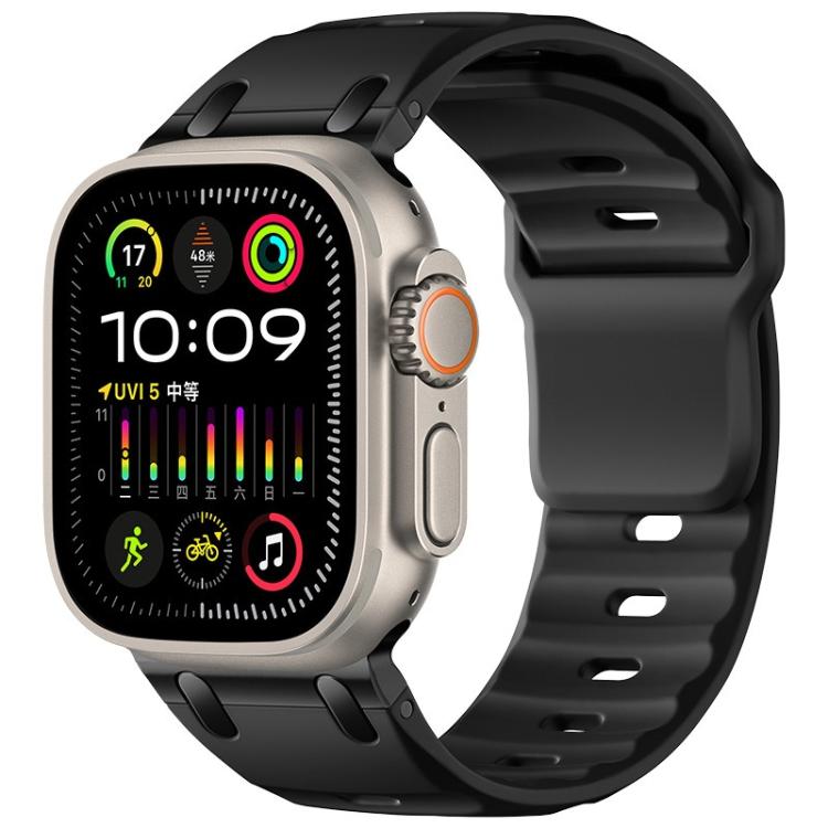 สายซิลิโคนสีเรียบสไตล์ขั้นบันไดสั่งทำ สำหรับ Apple Watch 49mm / 46mm / 45mm / 44mm