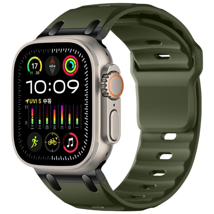 สายซิลิโคนสีเรียบสไตล์ขั้นบันไดสั่งทำ สำหรับ Apple Watch 49mm / 46mm / 45mm / 44mm