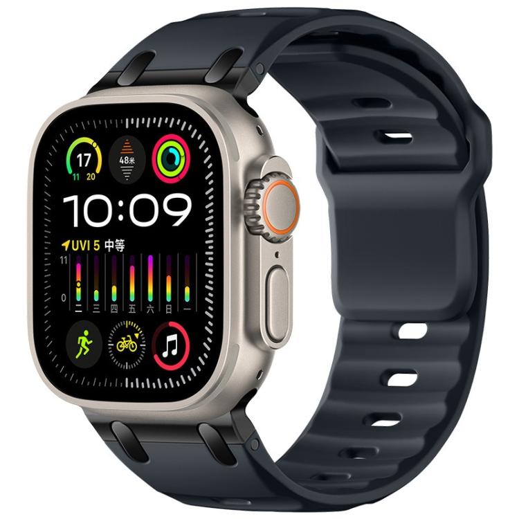 สายซิลิโคนสีเรียบสไตล์ขั้นบันไดสั่งทำ สำหรับ Apple Watch 49mm / 46mm / 45mm / 44mm
