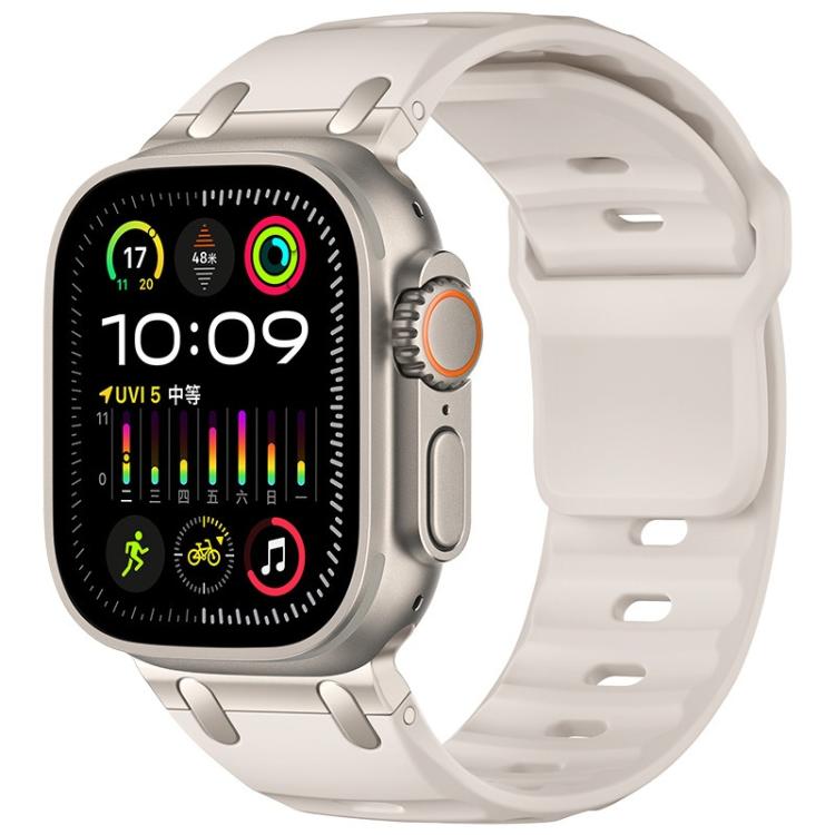 สายซิลิโคนสีเรียบสไตล์ขั้นบันไดสั่งทำ สำหรับ Apple Watch 49mm / 46mm / 45mm / 44mm