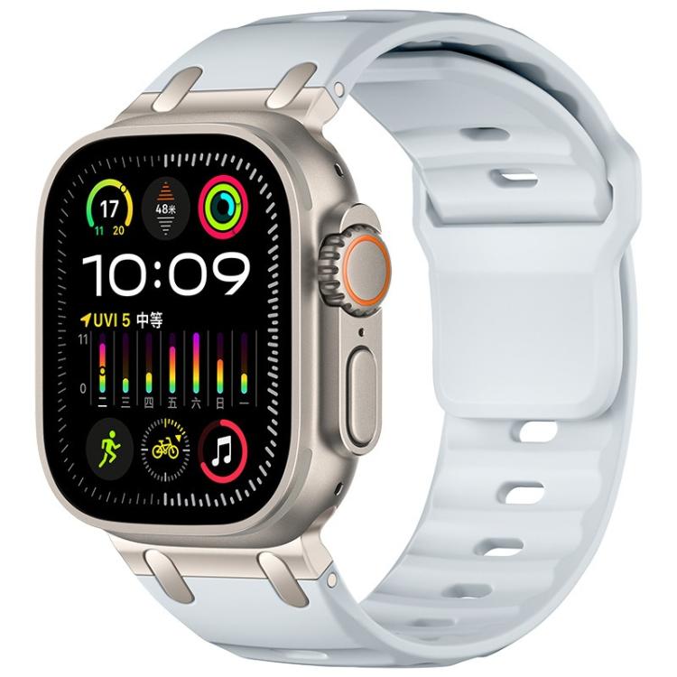 สายซิลิโคนสีเรียบสไตล์ขั้นบันไดสั่งทำ สำหรับ Apple Watch 49mm / 46mm / 45mm / 44mm