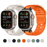 สายซิลิโคนสีเรียบสไตล์ขั้นบันไดสั่งทำ สำหรับ Apple Watch 49mm / 46mm / 45mm / 44mm