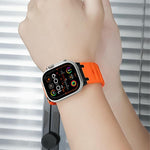 สายซิลิโคนสีเรียบสไตล์ขั้นบันไดสั่งทำ สำหรับ Apple Watch 49mm / 46mm / 45mm / 44mm