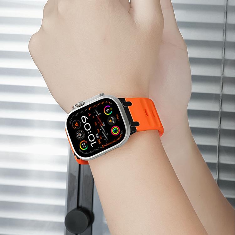 สายซิลิโคนสีเรียบสไตล์ขั้นบันไดสั่งทำ สำหรับ Apple Watch 49mm / 46mm / 45mm / 44mm