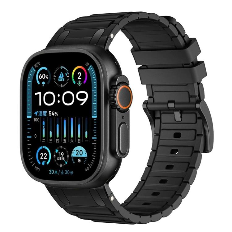 สายรัดนาฬิกาซิลิโคนลายผิวรูปตัว I เสริมความแข็งแรง สำหรับ Apple Watch ขนาด 49 มม. / 46 มม. / 45 มม. / 44 มม. และ 42 มม. / 41 มม. / 40 มม. / 38 มม.