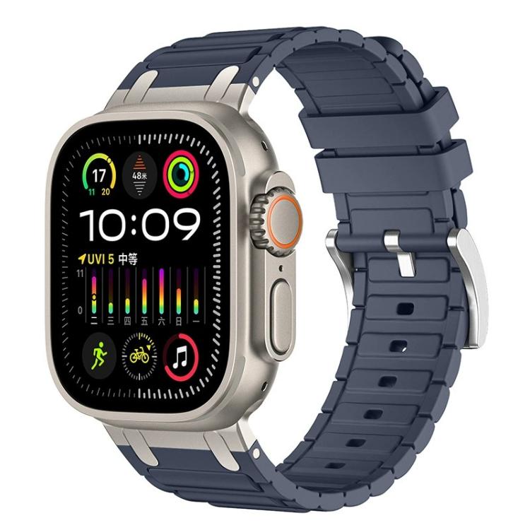 สายรัดนาฬิกาซิลิโคนลายผิวรูปตัว I เสริมความแข็งแรง สำหรับ Apple Watch ขนาด 49 มม. / 46 มม. / 45 มม. / 44 มม. และ 42 มม. / 41 มม. / 40 มม. / 38 มม.