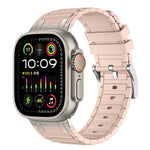 สายรัดนาฬิกาซิลิโคนลายผิวรูปตัว I เสริมความแข็งแรง สำหรับ Apple Watch ขนาด 49 มม. / 46 มม. / 45 มม. / 44 มม. และ 42 มม. / 41 มม. / 40 มม. / 38 มม.
