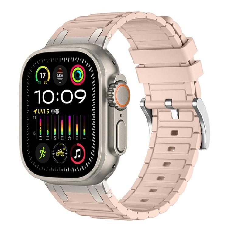สายรัดนาฬิกาซิลิโคนลายผิวรูปตัว I เสริมความแข็งแรง สำหรับ Apple Watch ขนาด 49 มม. / 46 มม. / 45 มม. / 44 มม. และ 42 มม. / 41 มม. / 40 มม. / 38 มม.