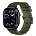 สายรัดนาฬิกาซิลิโคนลายผิวรูปตัว I เสริมความแข็งแรง สำหรับ Apple Watch ขนาด 49 มม. / 46 มม. / 45 มม. / 44 มม. และ 42 มม. / 41 มม. / 40 มม. / 38 มม.