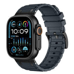 สายรัดนาฬิกาซิลิโคนลายผิวรูปตัว I เสริมความแข็งแรง สำหรับ Apple Watch ขนาด 49 มม. / 46 มม. / 45 มม. / 44 มม. และ 42 มม. / 41 มม. / 40 มม. / 38 มม.