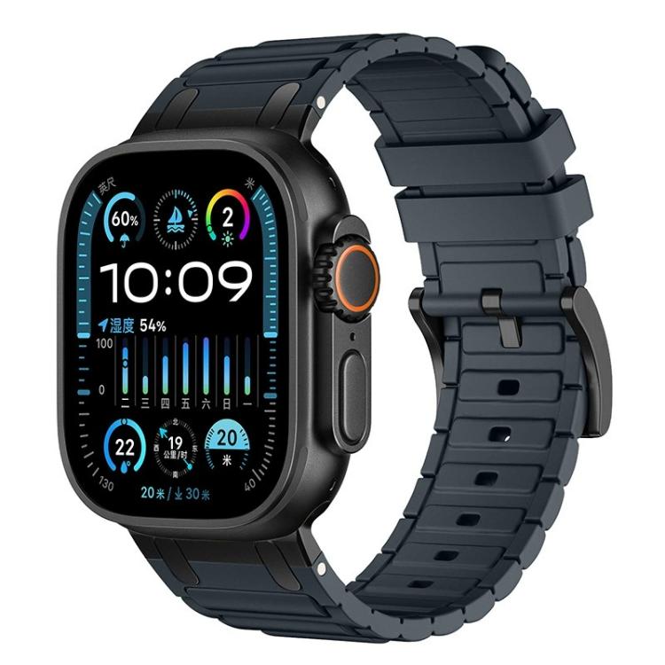 สายรัดนาฬิกาซิลิโคนลายผิวรูปตัว I เสริมความแข็งแรง สำหรับ Apple Watch ขนาด 49 มม. / 46 มม. / 45 มม. / 44 มม. และ 42 มม. / 41 มม. / 40 มม. / 38 มม.