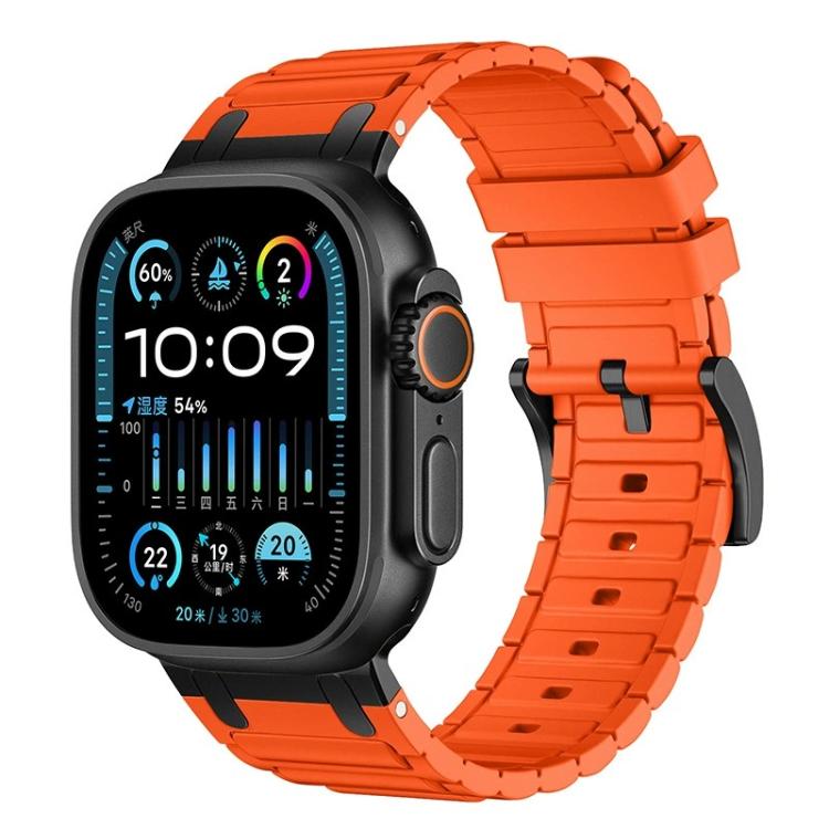 สายรัดนาฬิกาซิลิโคนลายผิวรูปตัว I เสริมความแข็งแรง สำหรับ Apple Watch ขนาด 49 มม. / 46 มม. / 45 มม. / 44 มม. และ 42 มม. / 41 มม. / 40 มม. / 38 มม.