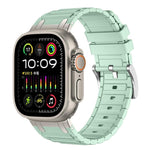 สายรัดนาฬิกาซิลิโคนลายผิวรูปตัว I เสริมความแข็งแรง สำหรับ Apple Watch ขนาด 49 มม. / 46 มม. / 45 มม. / 44 มม. และ 42 มม. / 41 มม. / 40 มม. / 38 มม.