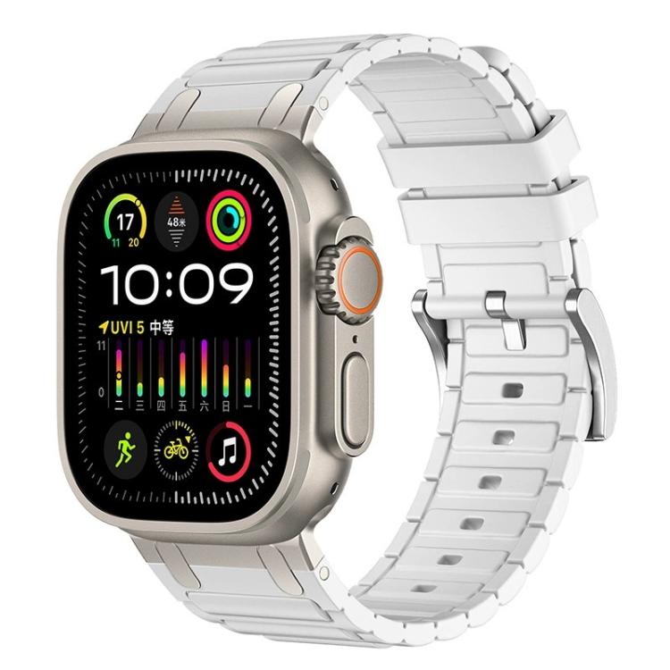 สายรัดนาฬิกาซิลิโคนลายผิวรูปตัว I เสริมความแข็งแรง สำหรับ Apple Watch ขนาด 49 มม. / 46 มม. / 45 มม. / 44 มม. และ 42 มม. / 41 มม. / 40 มม. / 38 มม.