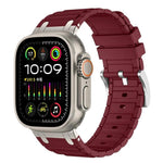 สายรัดนาฬิกาซิลิโคนลายผิวรูปตัว I เสริมความแข็งแรง สำหรับ Apple Watch ขนาด 49 มม. / 46 มม. / 45 มม. / 44 มม. และ 42 มม. / 41 มม. / 40 มม. / 38 มม.