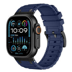 สายรัดนาฬิกาซิลิโคนลายผิวรูปตัว I เสริมความแข็งแรง สำหรับ Apple Watch ขนาด 49 มม. / 46 มม. / 45 มม. / 44 มม. และ 42 มม. / 41 มม. / 40 มม. / 38 มม.