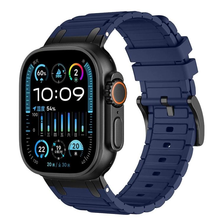 สายรัดนาฬิกาซิลิโคนลายผิวรูปตัว I เสริมความแข็งแรง สำหรับ Apple Watch ขนาด 49 มม. / 46 มม. / 45 มม. / 44 มม. และ 42 มม. / 41 มม. / 40 มม. / 38 มม.