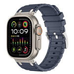 สายรัดนาฬิกาซิลิโคนลายผิวรูปตัว I เสริมความแข็งแรง สำหรับ Apple Watch ขนาด 49 มม. / 46 มม. / 45 มม. / 44 มม. และ 42 มม. / 41 มม. / 40 มม. / 38 มม.