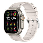 สายรัดนาฬิกาซิลิโคนลายผิวรูปตัว I เสริมความแข็งแรง สำหรับ Apple Watch ขนาด 49 มม. / 46 มม. / 45 มม. / 44 มม. และ 42 มม. / 41 มม. / 40 มม. / 38 มม.