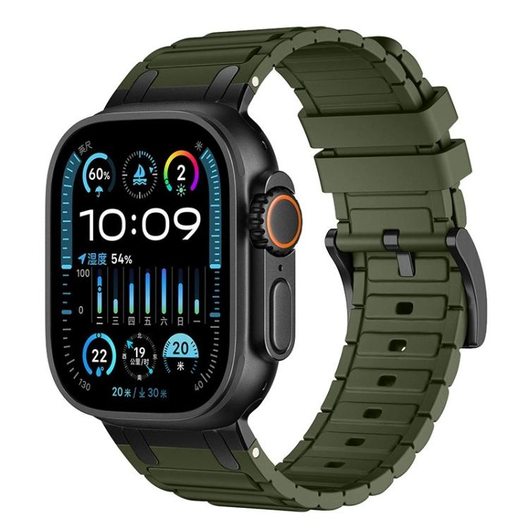 สายรัดนาฬิกาซิลิโคนลายผิวรูปตัว I เสริมความแข็งแรง สำหรับ Apple Watch ขนาด 49 มม. / 46 มม. / 45 มม. / 44 มม. และ 42 มม. / 41 มม. / 40 มม. / 38 มม.