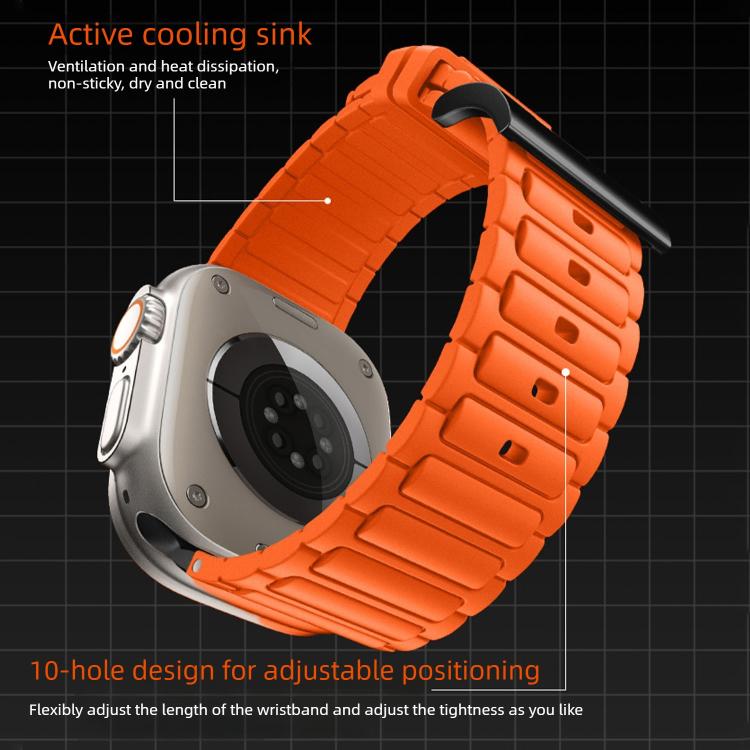 สายรัดนาฬิกาซิลิโคนลายผิวรูปตัว I เสริมความแข็งแรง สำหรับ Apple Watch ขนาด 49 มม. / 46 มม. / 45 มม. / 44 มม. และ 42 มม. / 41 มม. / 40 มม. / 38 มม.