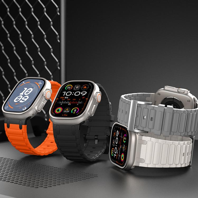 สายรัดนาฬิกาซิลิโคนลายผิวรูปตัว I เสริมความแข็งแรง สำหรับ Apple Watch ขนาด 49 มม. / 46 มม. / 45 มม. / 44 มม. และ 42 มม. / 41 มม. / 40 มม. / 38 มม.