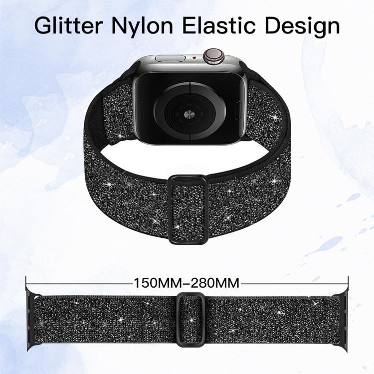 สายไนลอนยืดหยุ่นกลิตเตอร์ สำหรับ Apple Watch 49mm / 46mm / 45mm / 44mm, สำหรับ Apple Watch 42mm / 41mm / 40mm / 38mm
